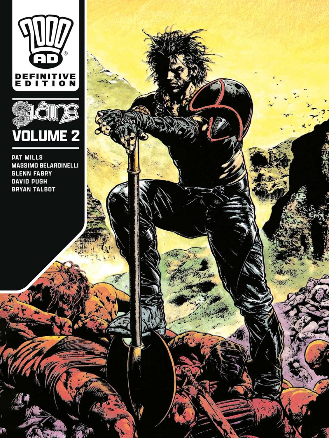 Comic book cover of 'Slaine Volume 2' with a character holding a weapon against a desert landscape.