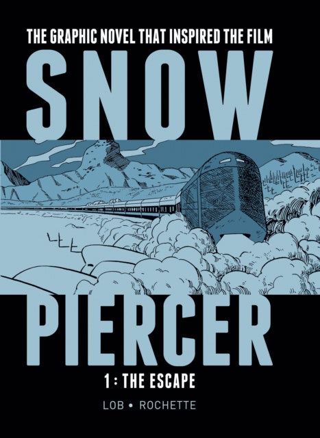 Cover of 'Snowpiercer' graphic novel with train and mountain landscape illustration.