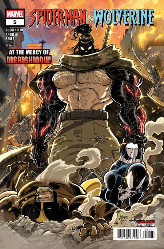 Comic book cover featuring Spider-Man and Wolverine with a dramatic pose.