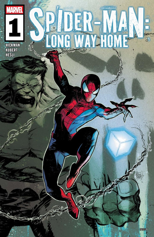 Comic book cover featuring Spider-Man with a superhero pose, Marvel logo visible