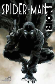 Comic book cover featuring Spider-Man in a dark, noir style with the Marvel logo.