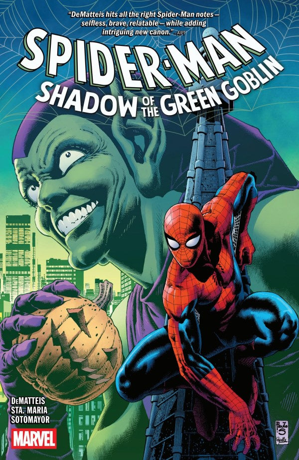 Comic book cover featuring Spider-Man and the Green Goblin with Marvel logo.