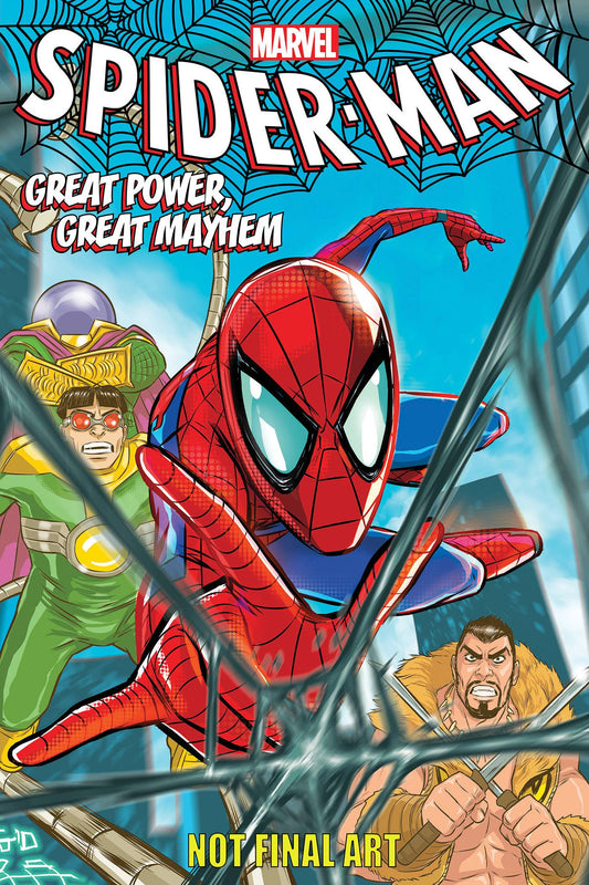 Cover of 'Spider-Man: Great Power, Great Mayhem' featuring an illustration of Spider-Man with other Marvel characters in the background.
Spider-Man: Great Power, Great Mayhem (Paperback)