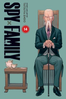 Cover of 'Spy x Family' manga volume 14 with a character in a suit sitting in a chair.