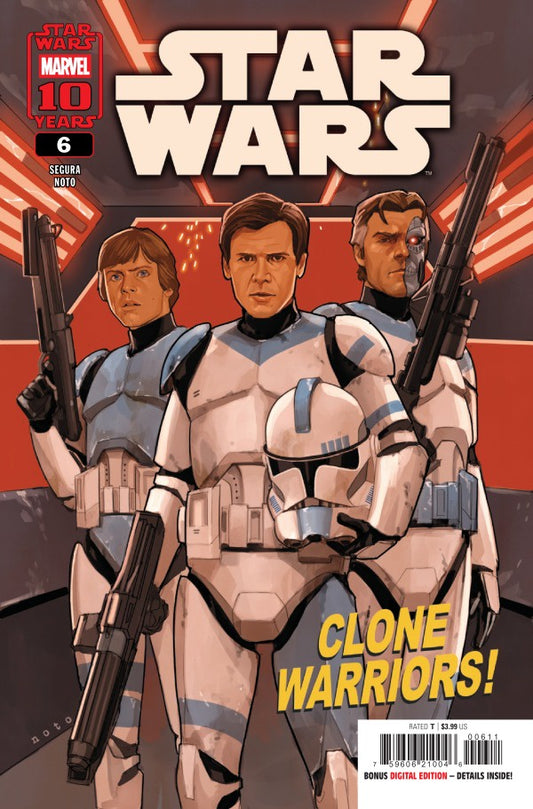 Comic book cover featuring characters from 'Star Wars' with the title 'Clone Warriors!'.