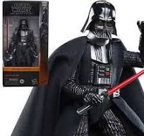 STAR WARS 4 - Darth Vader - Figure Black Series 15cm Darth Vader figure with red lightsaber in front of packaging