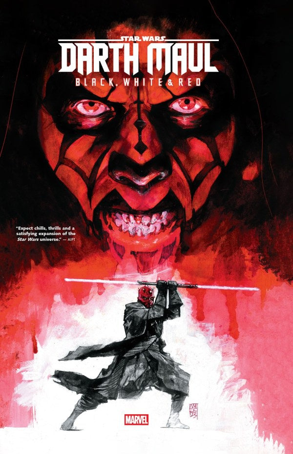 Comic book cover featuring Darth Maul with a red and black color scheme.