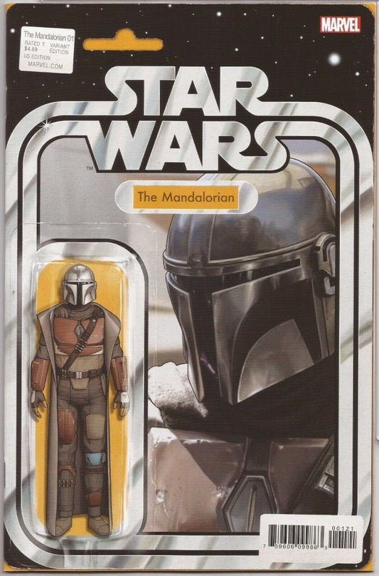 Star Wars action figure packaging featuring The Mandalorian