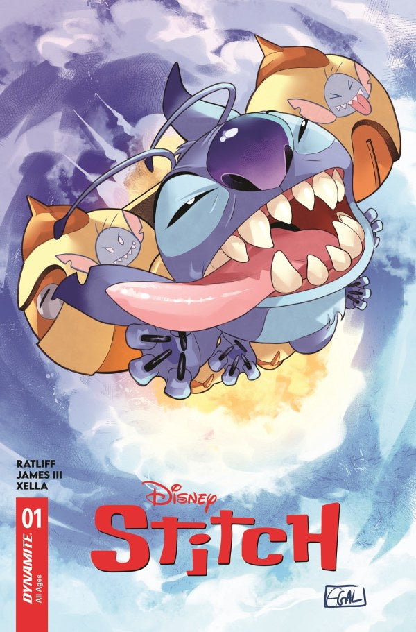 Comic book cover featuring a stylized character with a blue and orange color scheme against a cloudy sky.