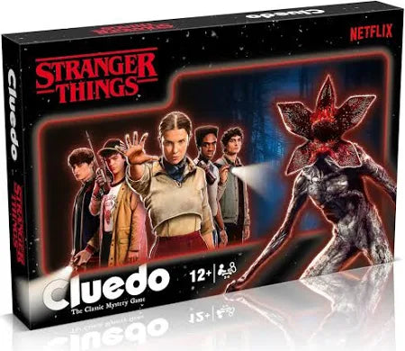 Cluedo board game box featuring 'Stranger Things' characters and Netflix logo