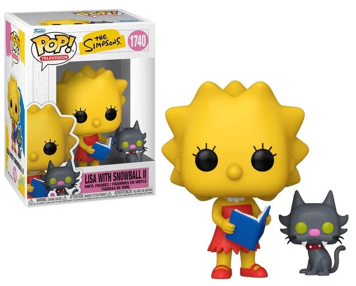 Funko Pop! Lisa Simpson with Snowball II figure and packaging on a white background