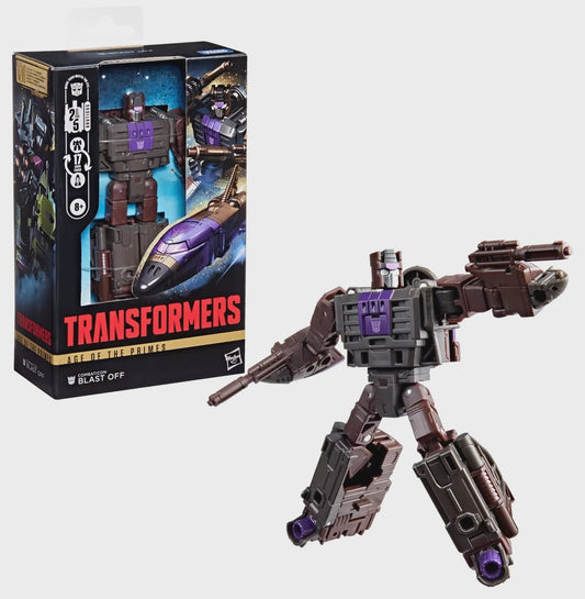 Transformers action figure with packaging on a white background