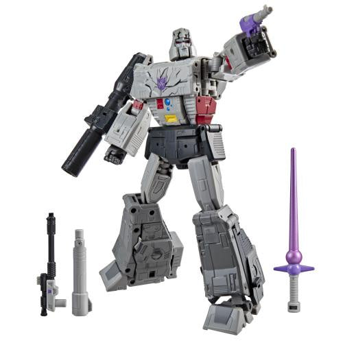 8.5-INCH MEGATRON FIGURE FROM THE TRANSFORMERS: THE MOVIE: This Transformers Studio Series Megatron figure features battle-scarred deco and design inspired by iconic scenes from the movie.