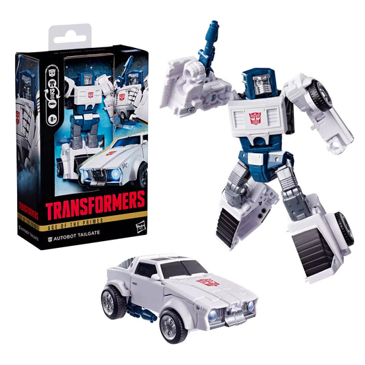 Transformers toy with packaging on a white background
