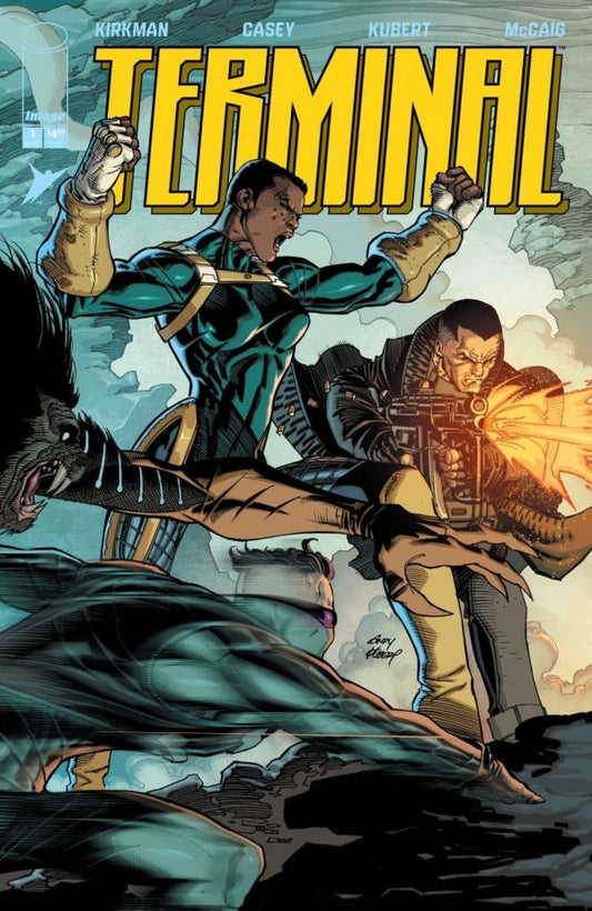 Comic book cover titled 'Terminal' featuring two characters in a dynamic pose.