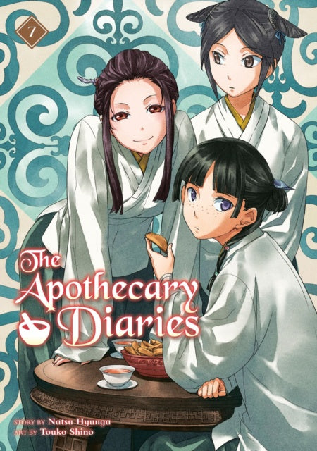 Cover of 'The Apothecary Diaries' with three characters in traditional attire.