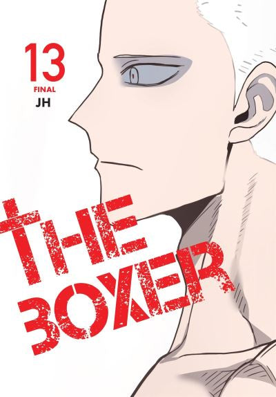 Cover of 'The Boxer' manga with a stylized face and red text on a white background