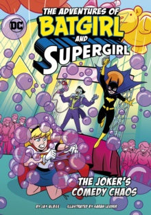 Comic book cover featuring Batgirl and Supergirl with colorful background