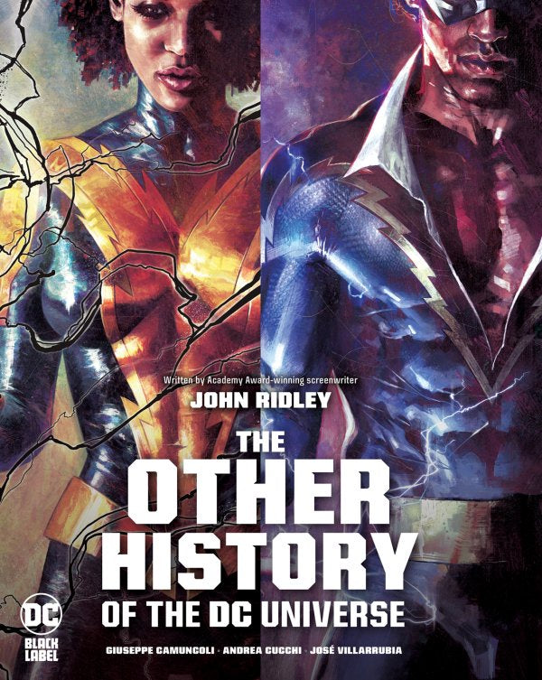 Book cover of 'The Other History of the DC Universe' featuring two superhero characters.