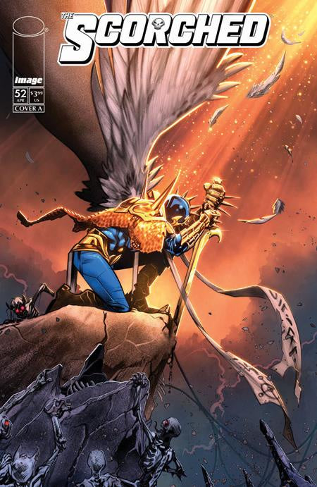 Comic book cover titled 'The Scorched' featuring a warrior with a dragon-like creature.