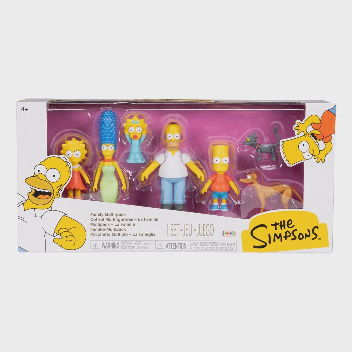 Packaged set of 'The Simpsons' family figures with colorful packaging.