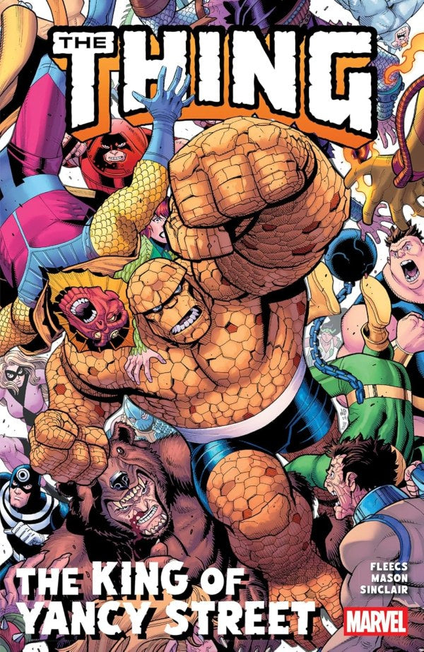 Comic book cover featuring 'The Thing' with colorful background