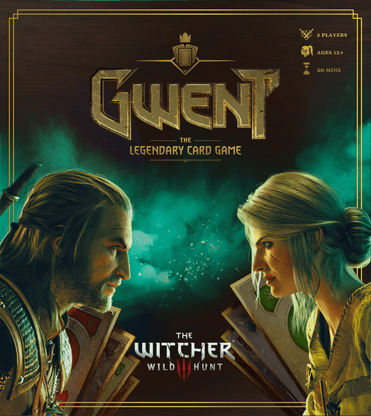 Gwent card game cover featuring two characters from 'The Witcher' series.