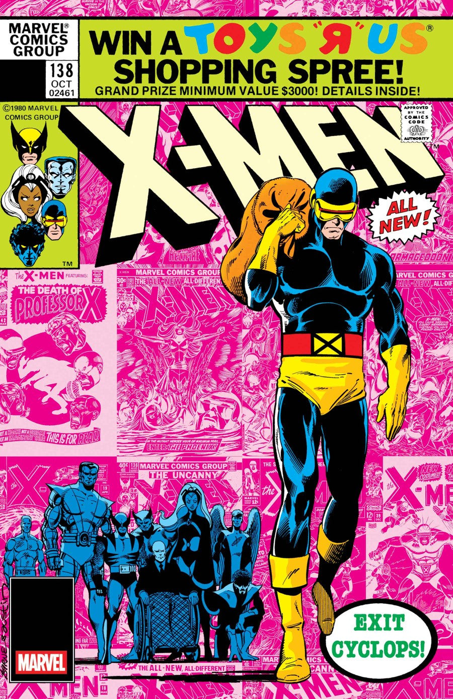 Comic book cover featuring X-Men with promotional text for Toys 'R' Us.