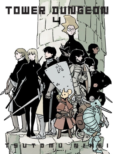 Cover of 'Tower Dungeon 4' with characters and a mouse-like creature in a stone setting.