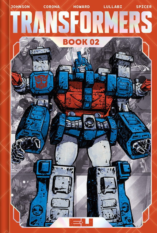 Comic book cover featuring a robot character with 'Transformers' branding