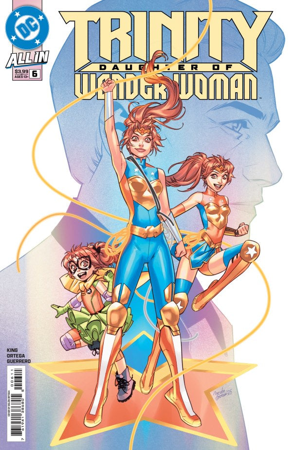 Comic book cover featuring a superheroine with a star and DC logo