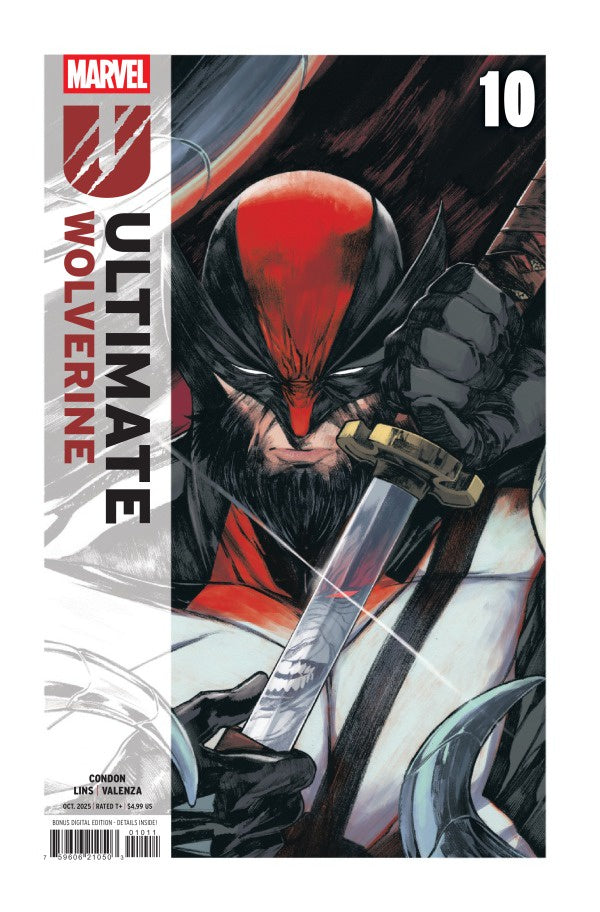 Ultimate Wolverine #10 Comic book cover of 'Ultimate Wolverine' featuring the character with a sword.
