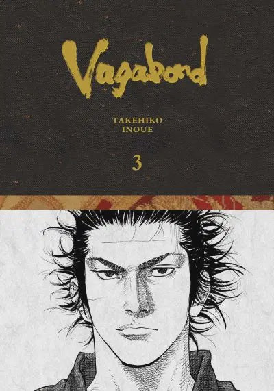 Manga book cover of 'Vagabond' with a character's face and title text.