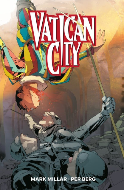 Comic book cover of 'Vatican City' with a character holding a staff against a colorful background.
