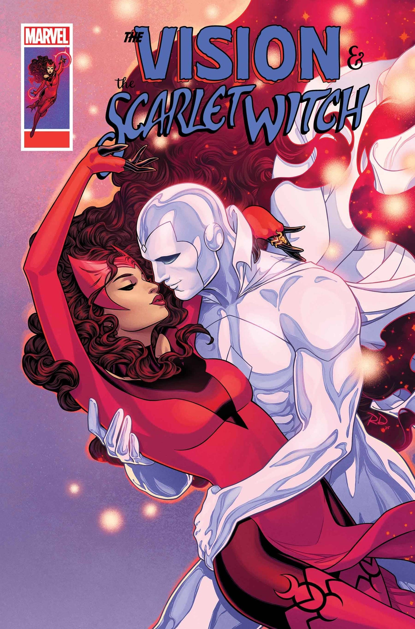Comic book cover featuring 'The Vision & The Scarlet Witch' with Marvel logo.