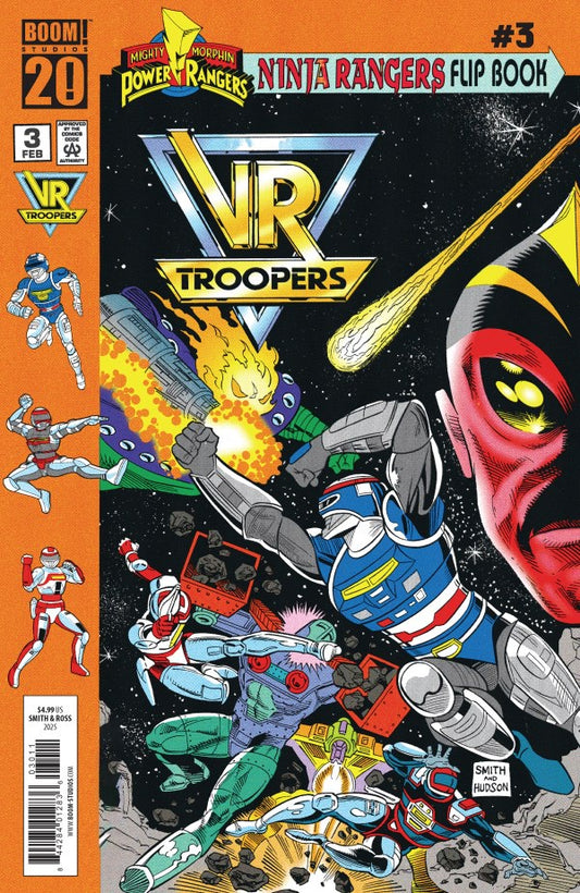 Comic book cover featuring VR Troopers with action poses and space-themed background