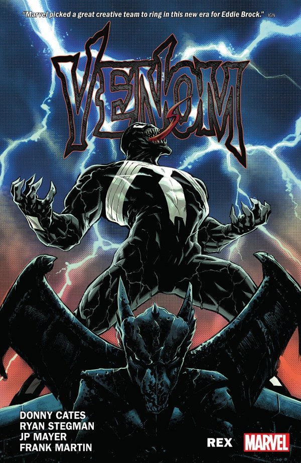 Comic book cover featuring Venom with dynamic background