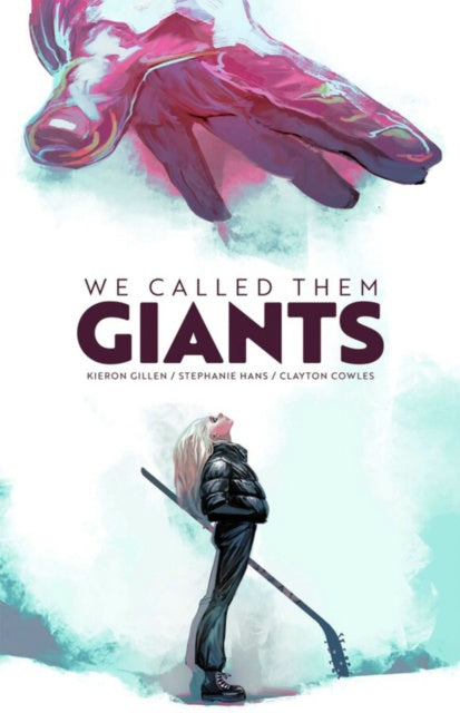 Comic book cover titled 'We Called Them Giants' with a person looking up at a giant hand.
