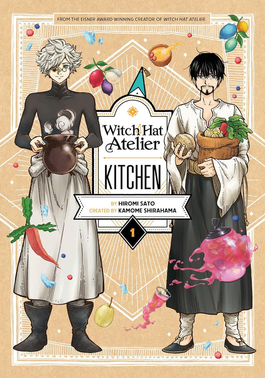 Witch Hat Atelier Kitchen (Paperback) Vol. 01 Cover of 'Witch Hat Atelier Kitchen' with two characters and decorative elements on a beige background.