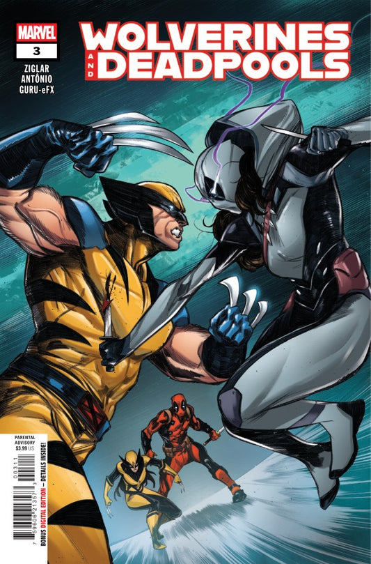 Comic book cover featuring Wolverine and Deadpool with Marvel logo