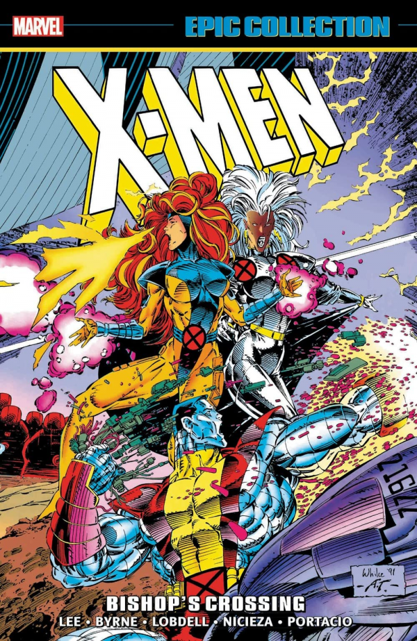 Comic book cover featuring X-Men characters with dynamic poses and vibrant colors.