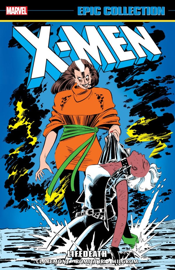 Comic book cover featuring X-Men with a dynamic pose against a blue background.