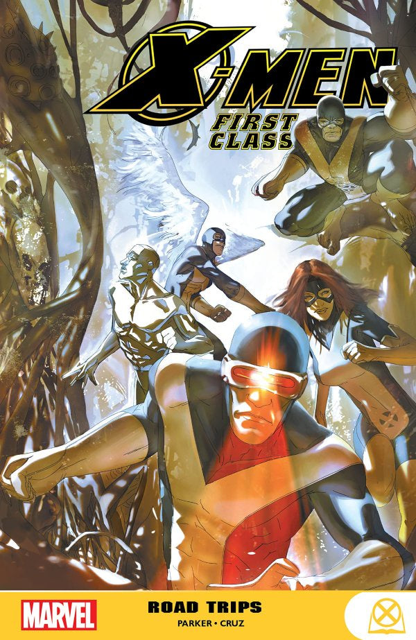 Comic book cover of X-Men First Class featuring characters in action poses.