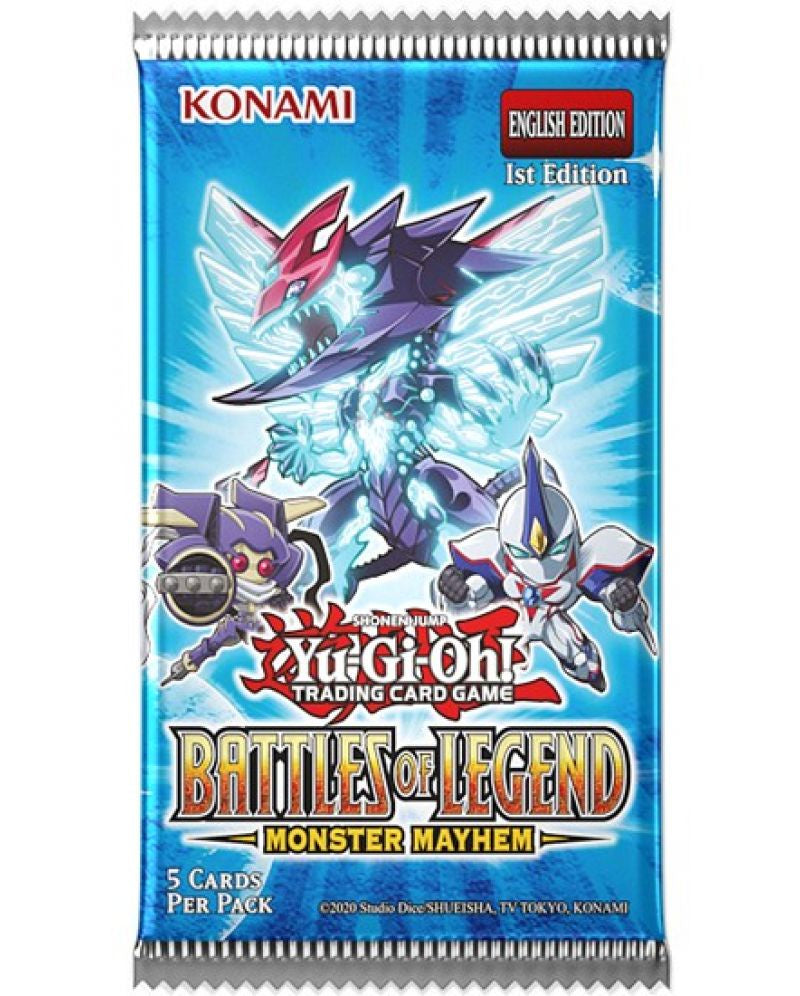 Konami Yu-Gi-Oh! trading card game pack with character artwork on a blue background