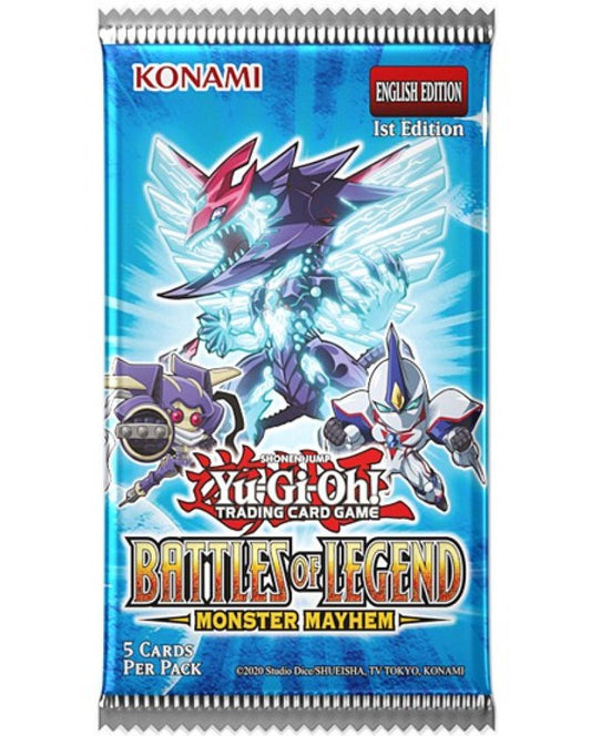 Konami Yu-Gi-Oh! trading card game pack with character artwork on a blue background