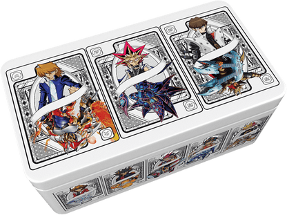 Card holder with character illustrations on a white background