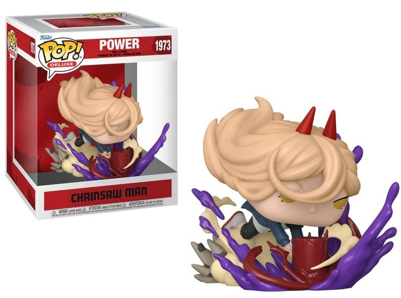 Funko Pop! vinyl figure of Power from Chainsaw Man next to its packaging