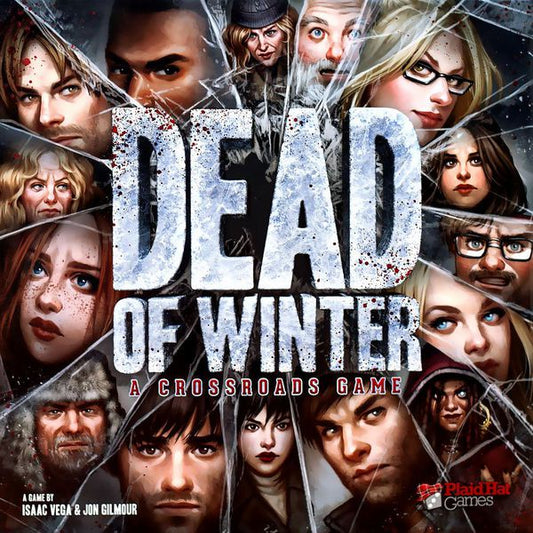 Cover of 'Dead of Winter' game with character faces and game title.