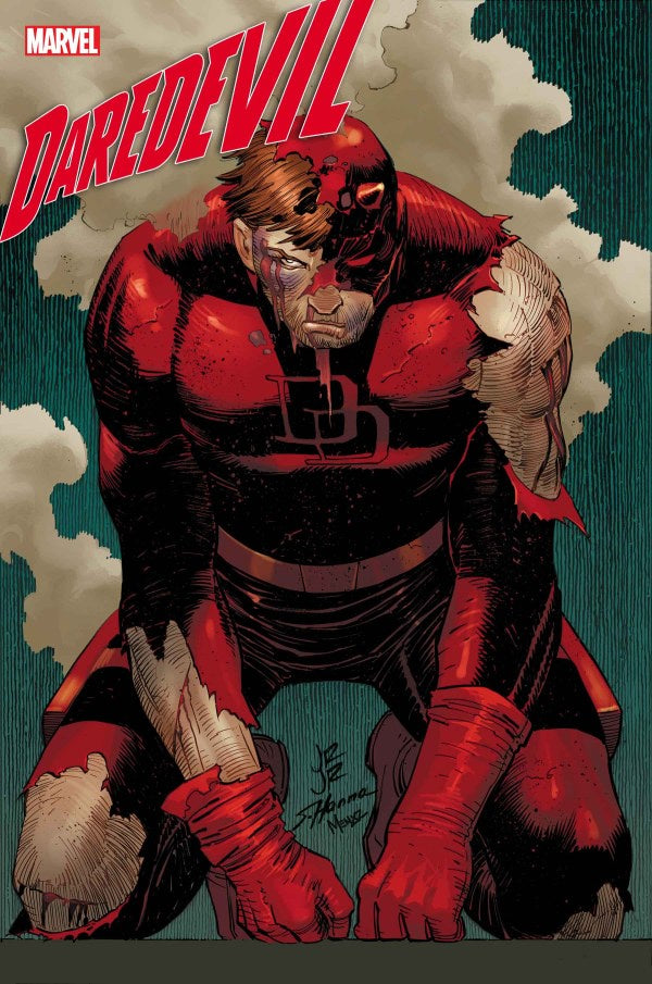 Comic book cover featuring Daredevil with 'Marvel' logo