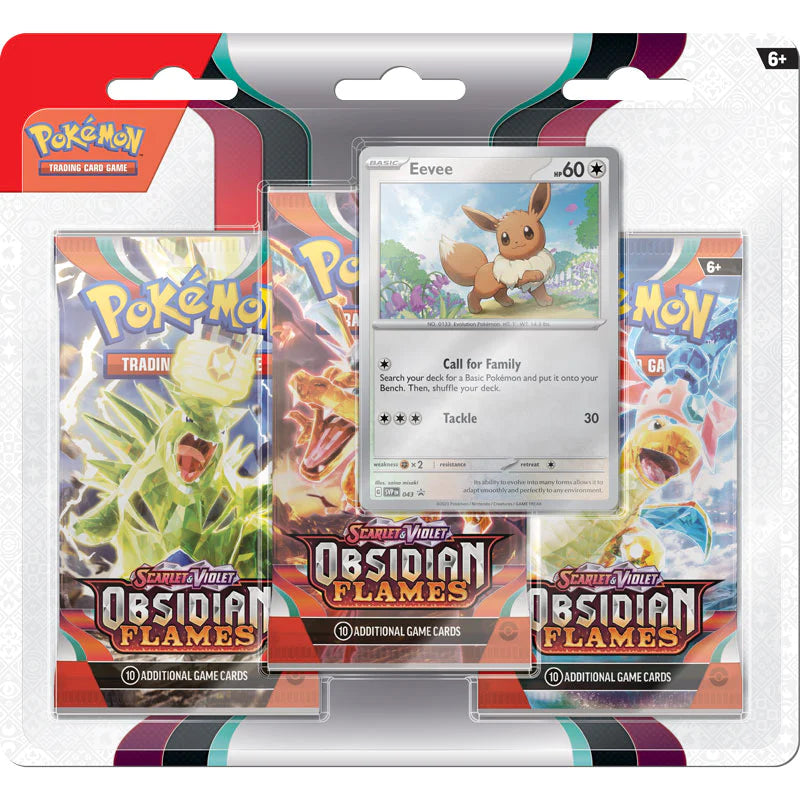 Pokémon TCG: Scarlet & Violet 3 - Obsidian Flames - 3-Booster Blister Pack